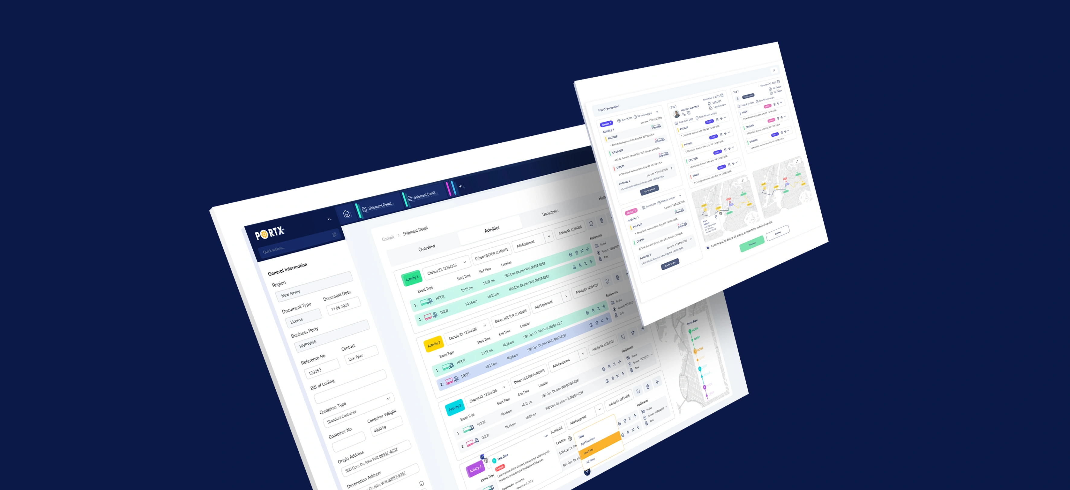 PortX Dashboard Interface