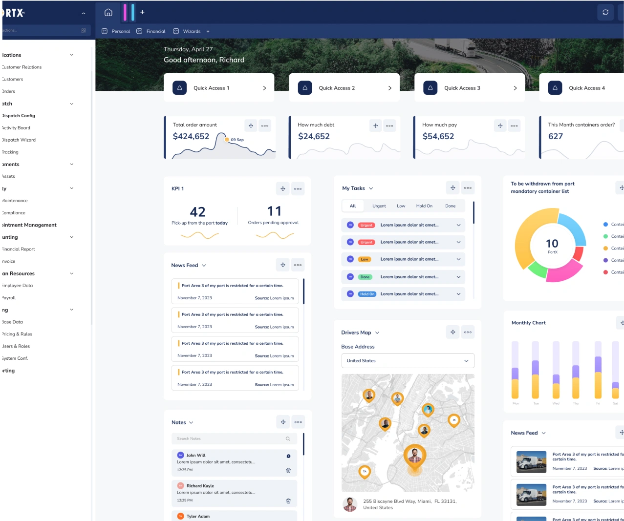 PortX User Interface